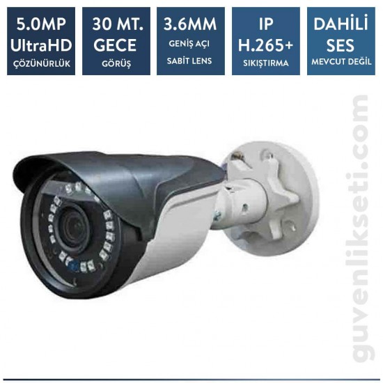 Techvision TC-2536N 5mp Ip Poe Plastik Bullet Kamera (30mt Ir)
